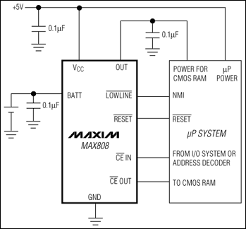 MAX801L, MAX801M, MAX801N, MAX808L, MAX808M, MAX808N: Typical Operating Circuit