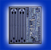 Power Integrations IC with high-voltage MOSFET and control circuitry on a single, monolithic chip.